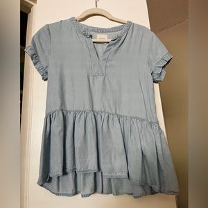 Francesca’s Boutique Harper Tinsel Peplum Top XS